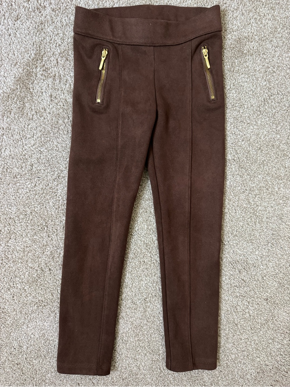 Janie and Jack Brown with Gold Zipper Detail Pants